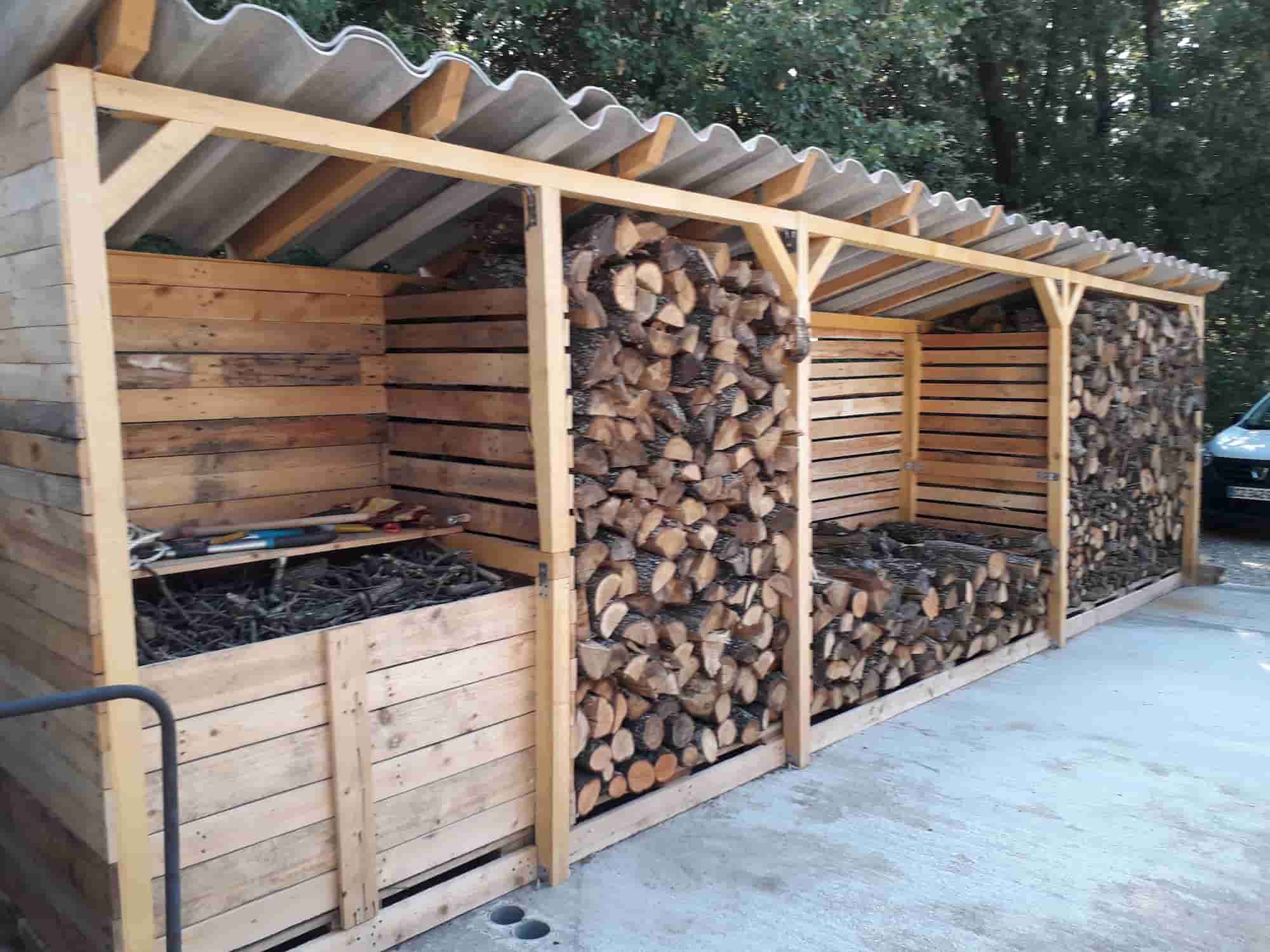 Ranger et stocker le bois de chauffage  Construire abri bois, Abri bois,  Bois de chauffage